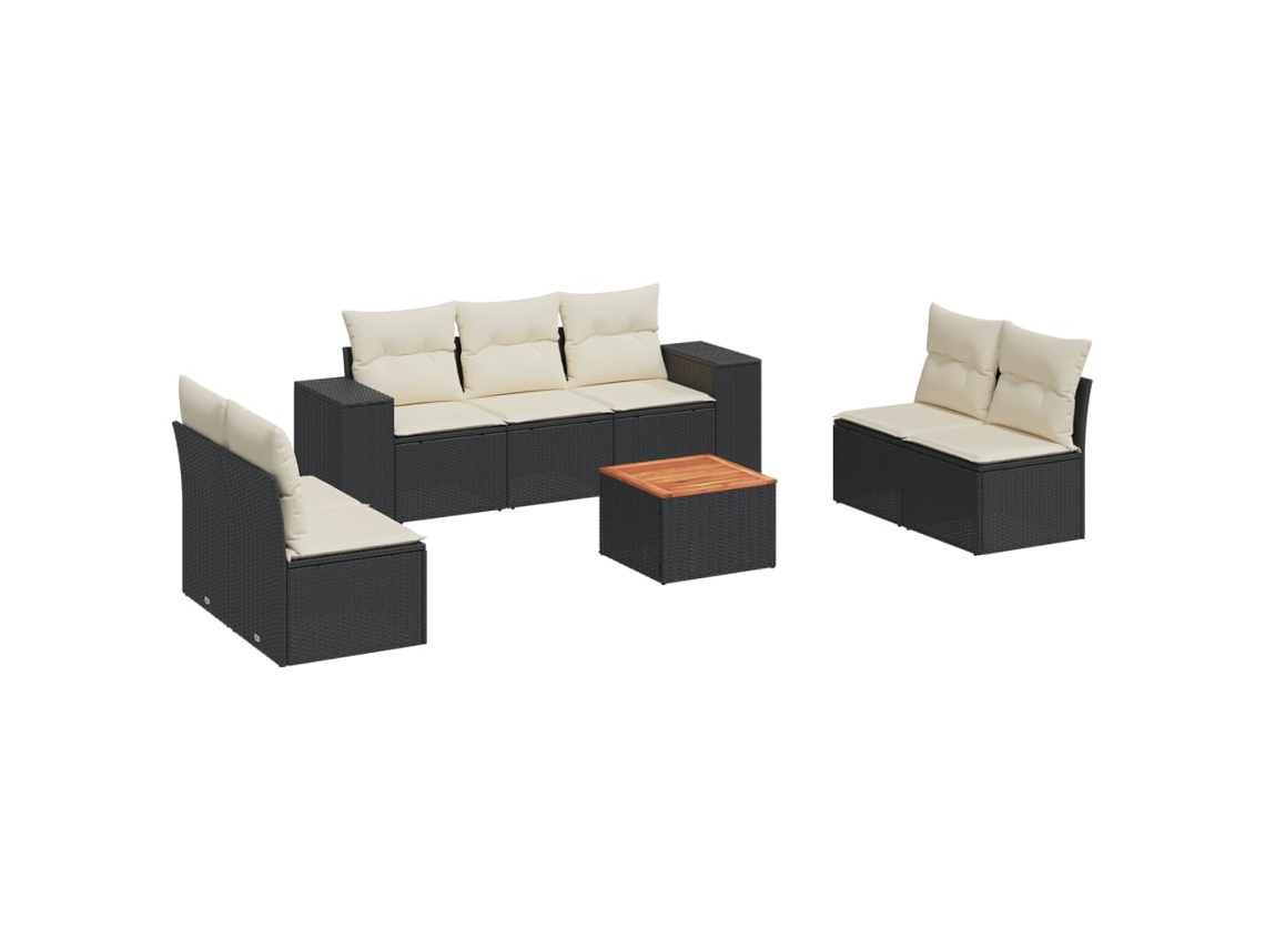 Garden Sofa Set, Garden Sofa Sets Vidaxl Preto Rattan / Vime (n/a)