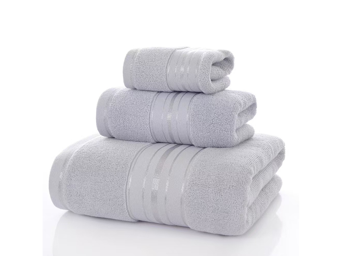 Toalha Elysve, 100% Algodão, Absorvente, Cinza Claro