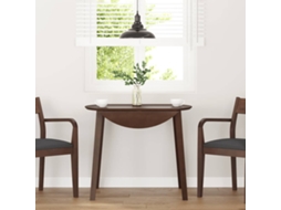 Vidaxl Mesa De Jantar Madeira Seringueira Maciça Castanho
