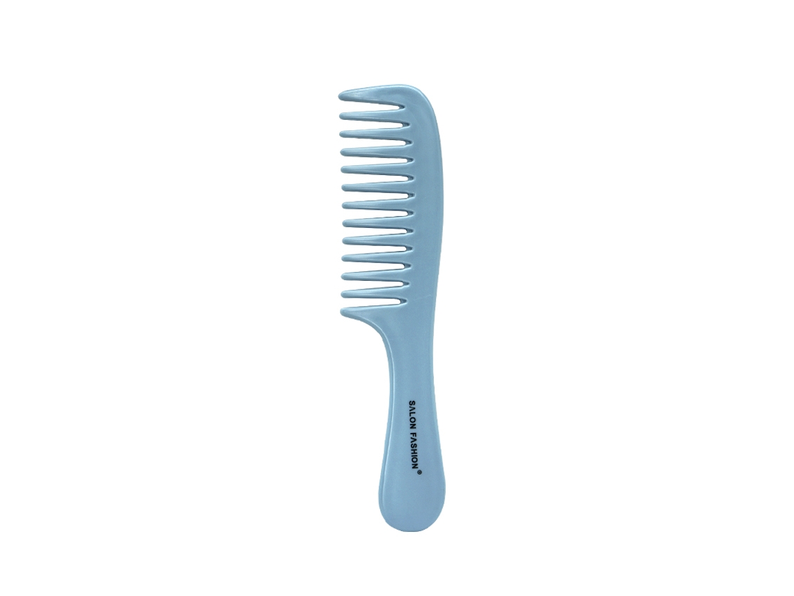 Pente Plano de Plástico com Dentes Largos para Massagem Capilar e do Couro Cabeludo (manual). MDUG (estilo 3, Azul)
