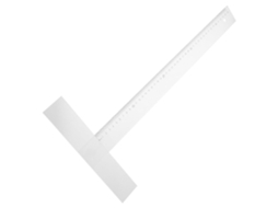 Esquadro T portátil de acrílico branco de 45 cm para trabalhos na Madeira