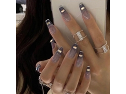 1 Peça de Tips para Unhas Artificiais em Estilo Escuro Modelo de Uso Diário com Caixa de Gel