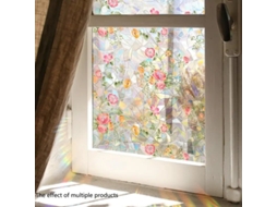 Película Autoadesiva Para Janelas Com Estampa Floral 40x100/200 Cm, Decoração Estática, Privacidade E Proteção Uv