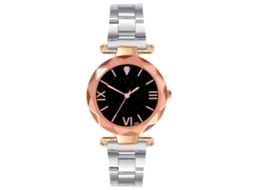 Relógio de Pulso Feminino Quartz com Números Romanos Pulseira de Aço Prata