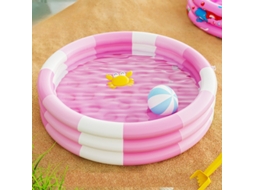 Piscina Insuflavel Circular 3 Aneis Infantil 150cm Rosa PANOONA