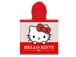Poncho De Microfibra Hello Kitty Com Estampa De Bolinhas, 110 X 55 Cm 86891