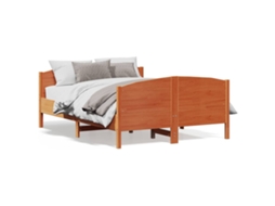 Bed Frame, Bed Frames Vidaxl Marrom Madeira De Pinho (120 X 190 Cm)