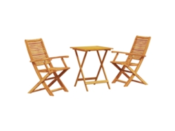 Vidaxl Conjunto Bistro Dobrável 3 Unid. Castanho