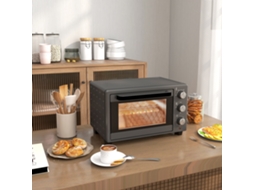 Forno De Mesa 21l 1400w Com Timer De 60 Minutos, Mini Forno Elétrico Ajustável 100°c 230°c, Inclui Grade E Assadeira, Aço Inoxidável, Cinza Quenty