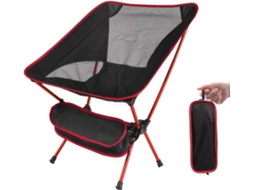 Cadeira De Campismo Lurelia Dobrável, Portátil, Ultraleve, Com Bolsa Para Campismo, Pesca E Praia - Vermelho, 35 X 11,5 X 10,5 Cm, Para Exterior