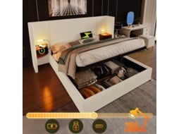 Cama 160x200 Creme Com Mesa E Usb-c