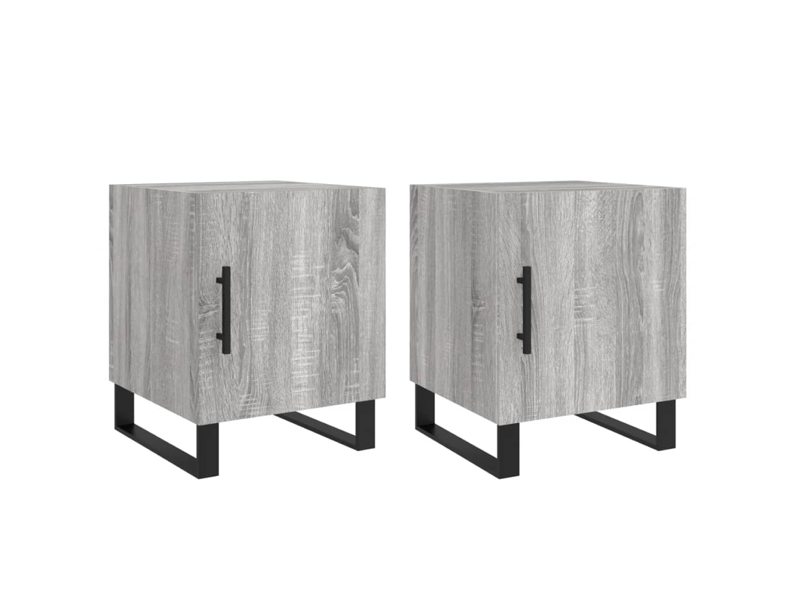 Conjunto de Mesa Cabeceira 2pcs 40x40x50 cm Madeira Processada Cinza Sonoma MAISON EXCLUSIVE