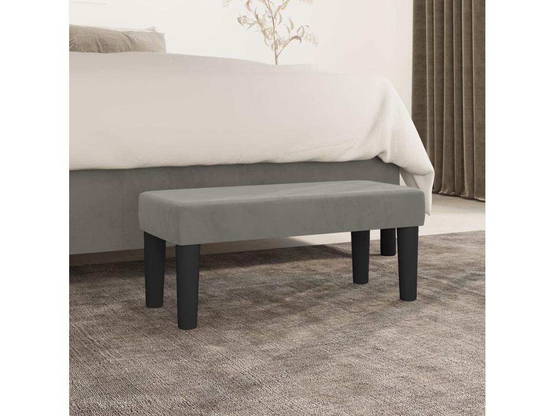 Vidaxl Banco 70x30x30 Cm Veludo Cinzento-claro