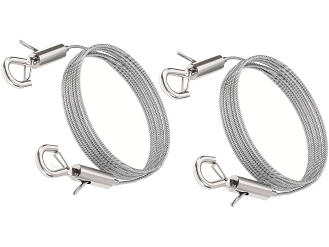 Hemobllo Conjunto de 2 Cordões de Aço Inoxidável para Pendurar Quadros, Resistente, com Ganchos Ajustáveis para Fotos
