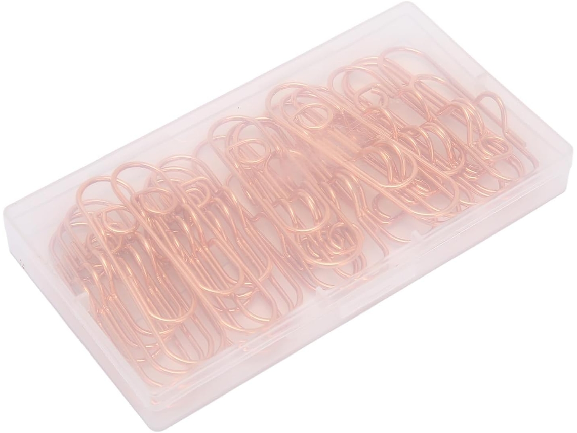 Conjunto De 20-clips Metálicos Para Canetas, Porta Canetas Com Fixação Forte E Durável, Cor Ouro Rosa, Ideal Para Escola