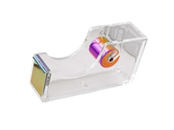 Dispensador de Fita Adesiva Moderno com Recurso Destaque Manual, Núcleo Metal, Ideal para Organização Mesas em Escritórios, Escolas e Re GOKOCO