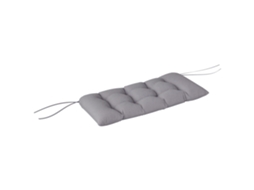 Almofada para banco BTFORUS, 105x46x12,5cm, com fitas, cinza