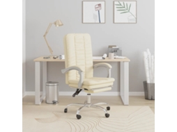 Vidaxl Cadeira De Escritório Reclinável Couro Artificial Cor Creme
