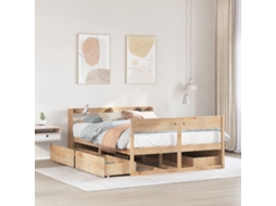 Vidaxl Cama Sem Colchão 135x190 Cm Madeira De Pinho Maciça