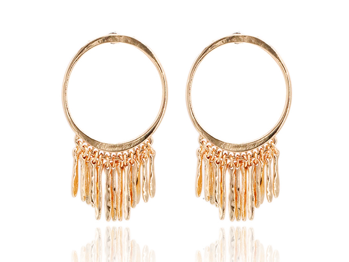Brincos Pendentes Com Tassel Exagerado Forma Redonda