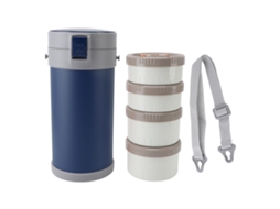 Tarro Aislado 2,9l Acero Inoxidable 304 Horno Microondas Hermético Bento Apilable Azul