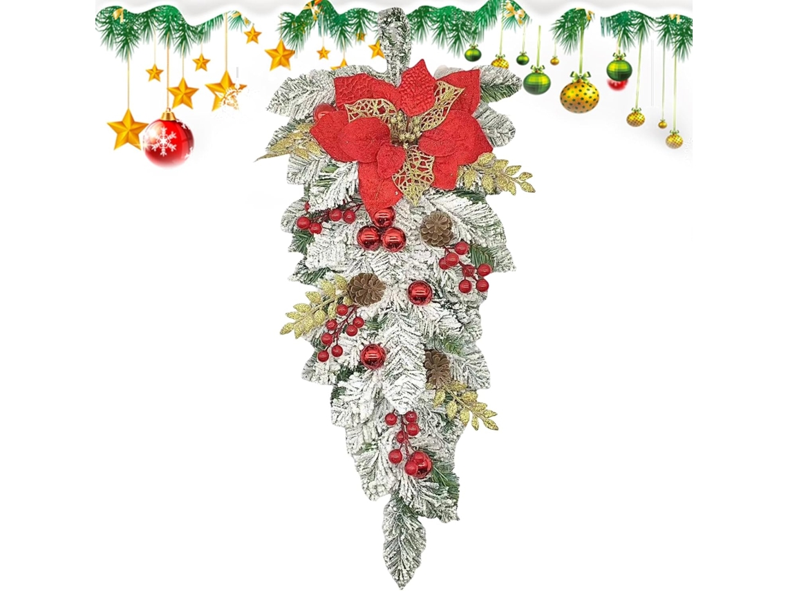 De Artificial, Decoração De Inverno Com Pinhas E Frutas Silvestres | Decorativa Em Forma De Lágrima, Gokoco