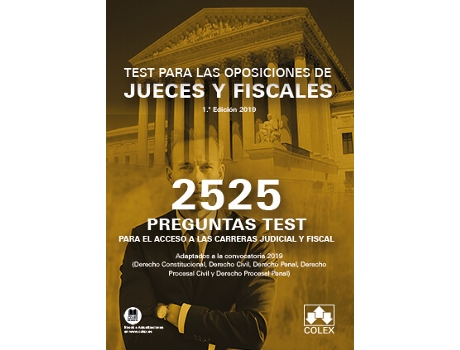 Livro 2525 Preguntas Test.Oposiciones De Jueces Y Fiscales de VVAA (Espanhol)