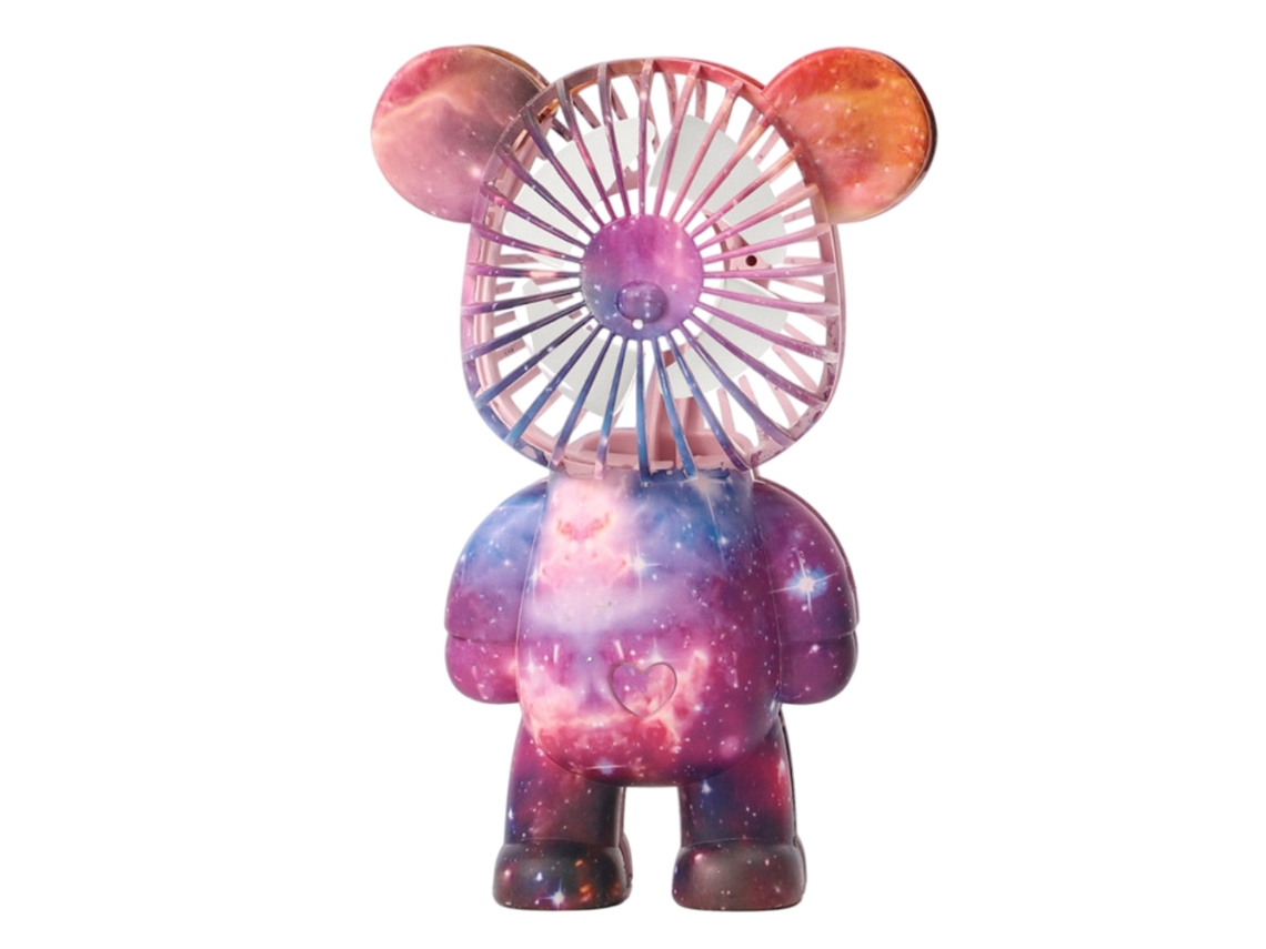 Ventilador Portátil Urso Colorido Recarregável Crianças