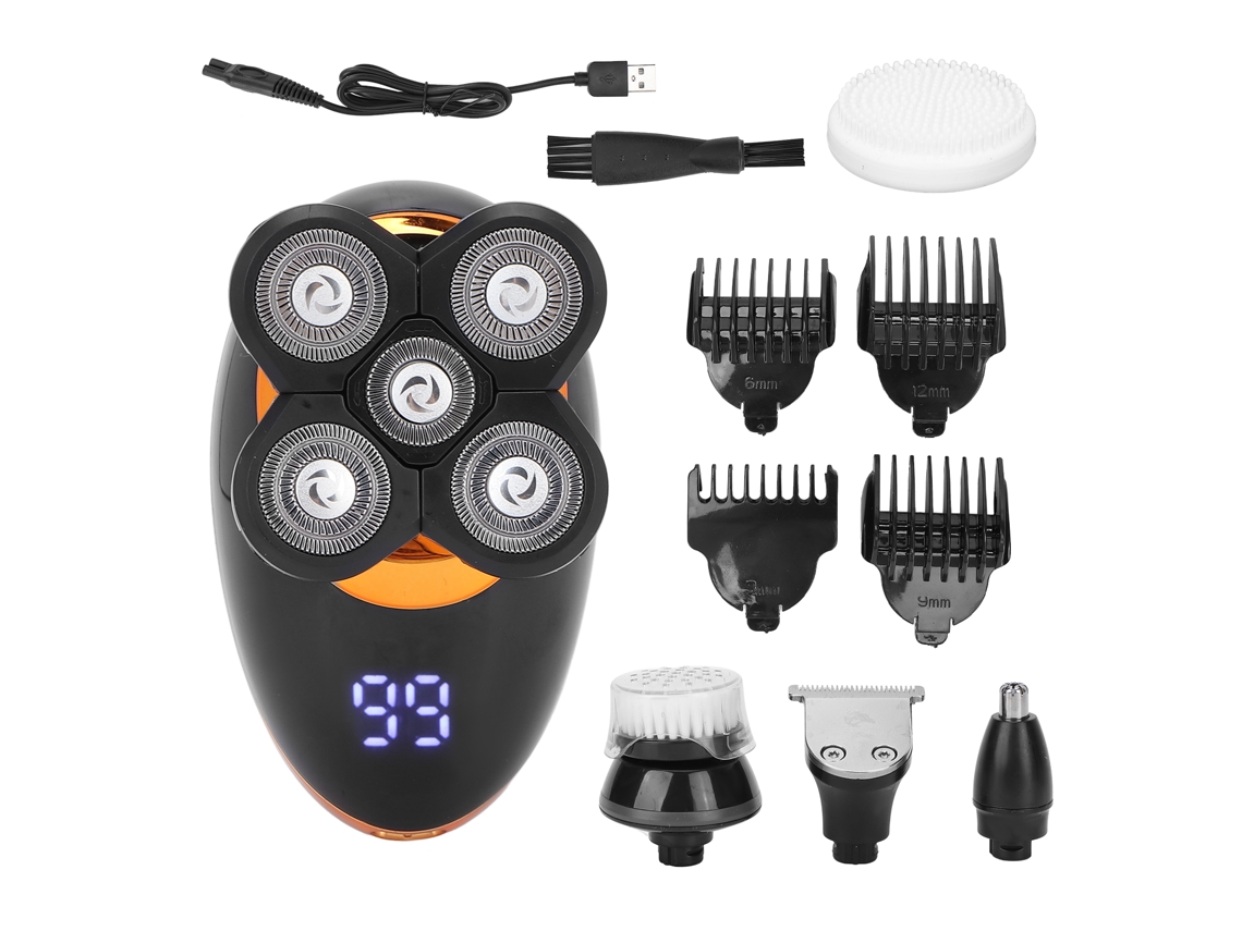 Kit de barbear elétrico multifuncional recarregável 5 em 1