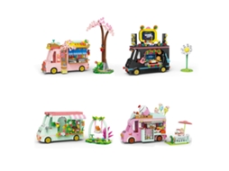 Mali blocos de Construção para Crianças Caminhão de Lanches Modelo Diy Presente de Natal Brinquedo Puzzle