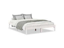 Cama Extra Longa Sem Colchão MAISON EXCLUSIVE Pinho Maciço Branco 140x220 cm