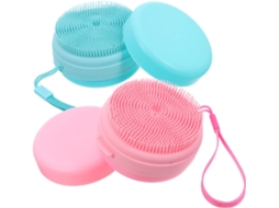 Eringogo Escova Corporal Esfoliante Multifuncional De Silicone Para Cabelo E Pele 2 Peças, Escova De Banho Com