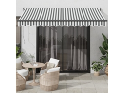 Vidaxl Toldo Retrátil 3,5x2,5 M Tecido E Alumínio Antracite E Branco