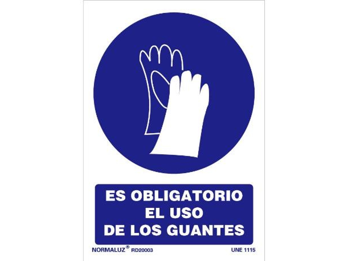 Normaluz señal luminiscente obligator.uso guantes21x30 rd20003