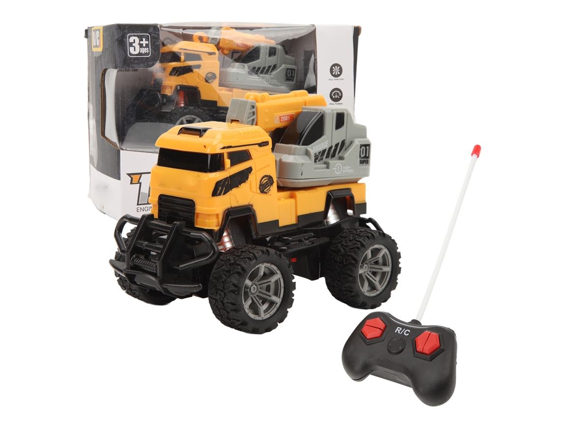 Primerox veículo de Engenharia Rc 4 Canais com Luzes Carro de Controle Remoto para Crianças