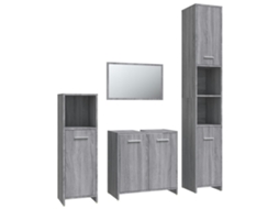 Bathroom Furniture Set, Bathroom Furniture Sets Vidaxl Cinzeto Madeira Processada (n/a)