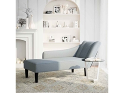 Chaise-Longue Com O Apoio De Braço Direito Em Tecido Cinza Claro Wsd614604 Adorável Casa