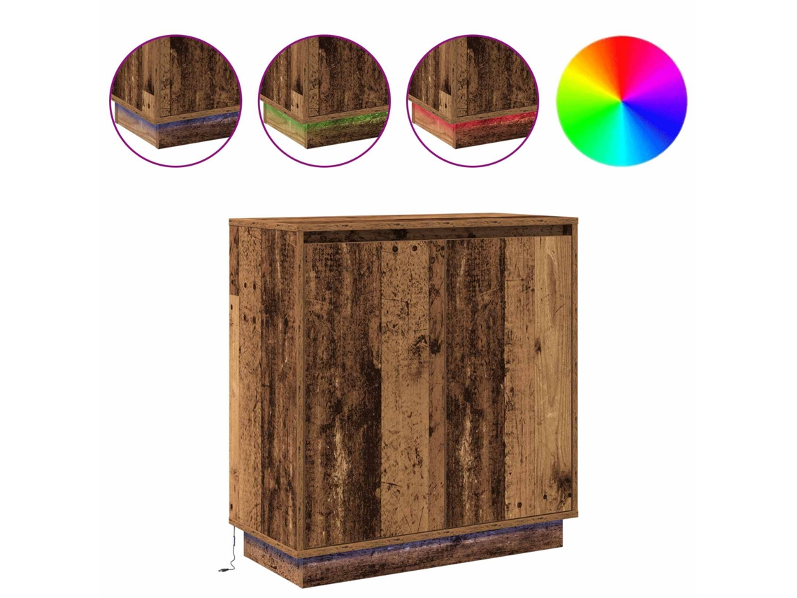 Aparador Led com Prateleira Madeira Antiga 71x34,5x75 cm MAISON EXCLUSIVE