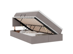 SYFAX™ Cama com Arrumação e Colchão Cinzento acastanhado 120 X 200 Cm
