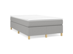 Vidaxl Cama Boxspring Com Colchão 120x190 Cm Tecido Cinzento-claro
