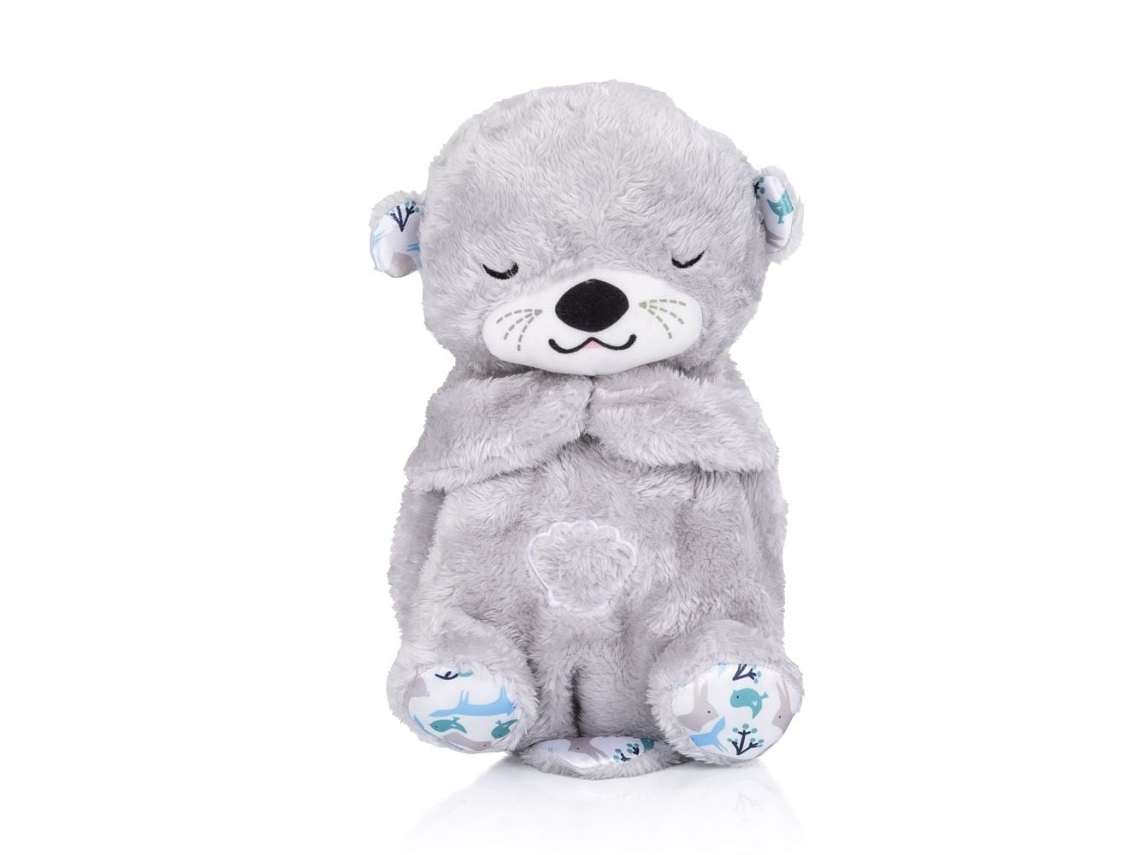 Brinquedo de Pelúcia Lontra Cinza com Luz e Função de Respiração para o Sono do Bebê CHIPOLINO