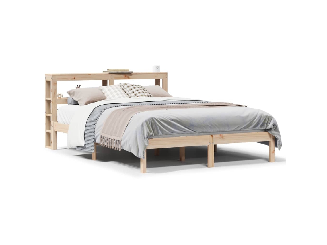 Cama Sem Colchão 160x200 Cm Madeira de Pinho Maciça MAISON EXCLUSIVE