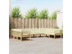 Vidaxl Conjunto De Sofás Para Exterior 9 Unid. Branco E Creme