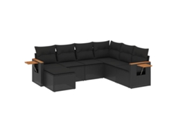 Garden Sofa Set, Garden Sofa Sets Vidaxl Preto Rattan / Vime (n/a)