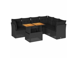 Garden Sofa Set, Garden Sofa Sets Vidaxl Preto Rattan / Vime (n/a)