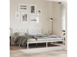 Vidaxl Estrutura de Cama com Cabeceira 193x203 Cm Metal Branco