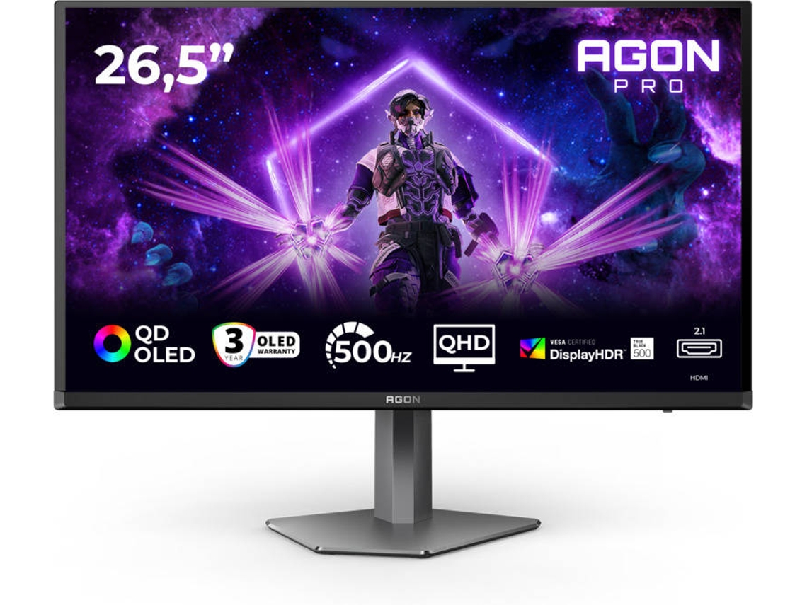 Monitor AOC Agon Pro AG276QKD2 (26.5'' - Quad HD - 0.03 ms - 500 Hz - Cinzento)