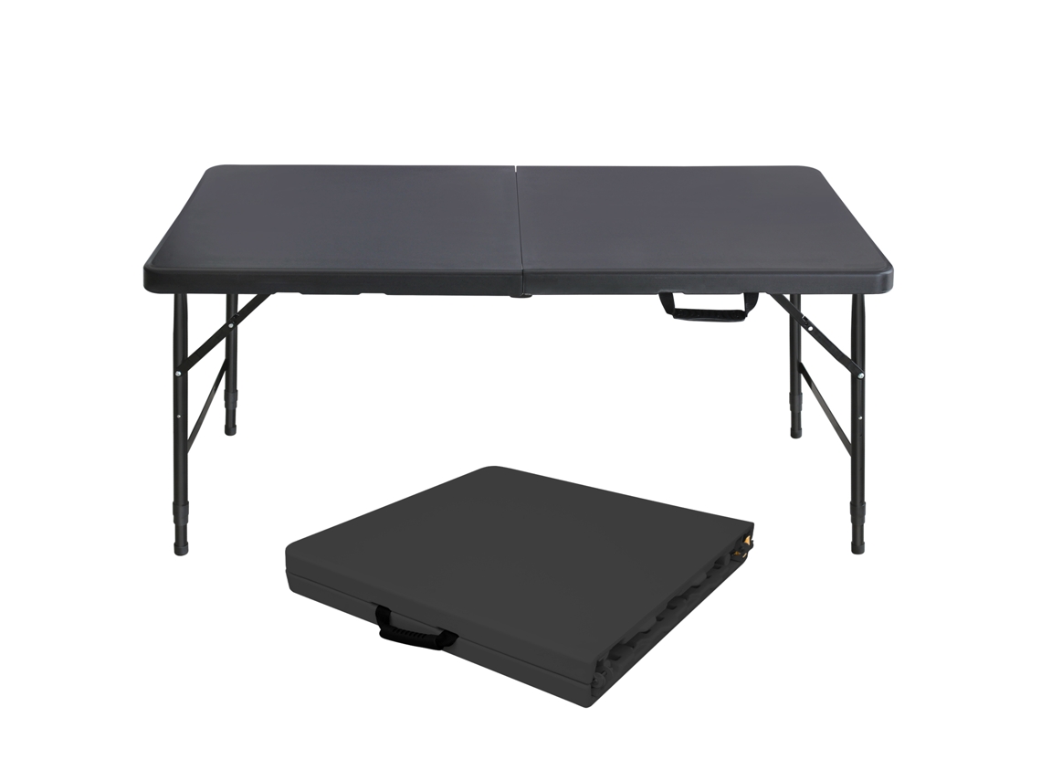 Mesa Dobrável Preta 125cm, Ajustável, 135kg.-gx