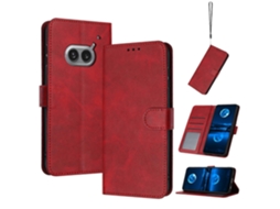 Capa Flip Em Couro De Bezerro Texturizado Para Nothing Phone 2a / 2a Plus