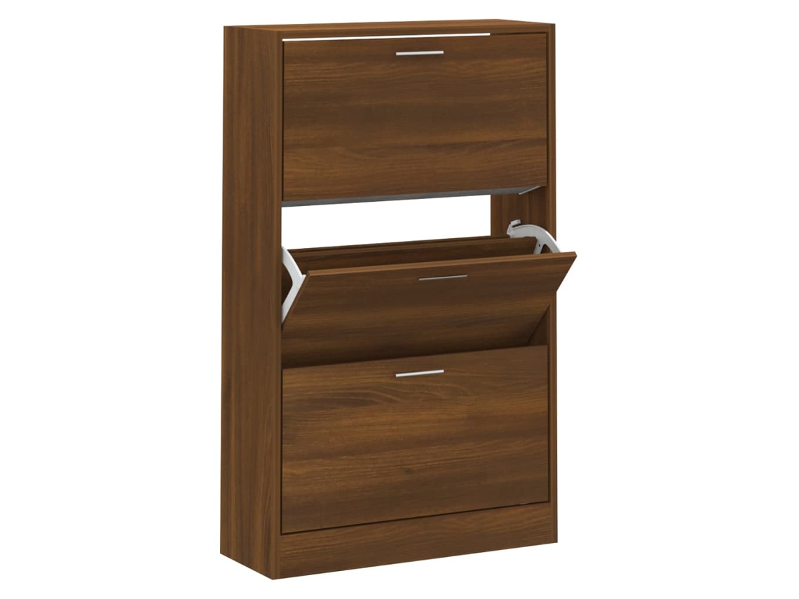 Shoe Cabinet, Shoe Cabinets Vidaxl Marrom Madeira Processada (63 X 24 X 103 Cm)